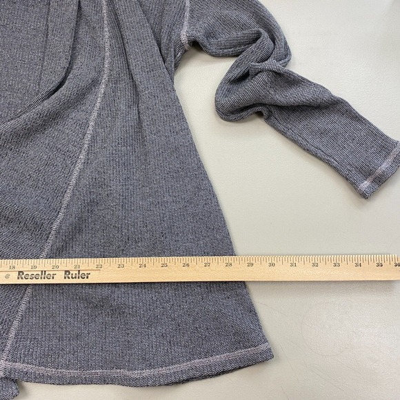 Three Dot Cardigan Sweater Womens Medium Gray Shaker Knit Open Front Minimal - Picture 10 of 14